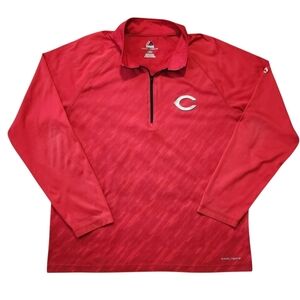 Cincinnati Reds Large 1/4 Zip Cool Base Pullover Performance MLB Official